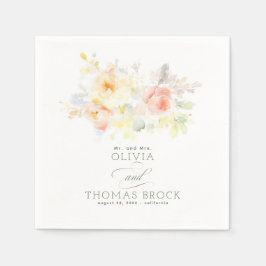 Guardanapo De Papel Casamento de Verão Elegante Floral