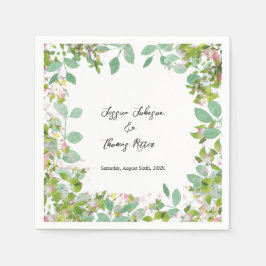 Guardanapo De Papel Casamento de Verão Eucalyptus Personalizado Românt