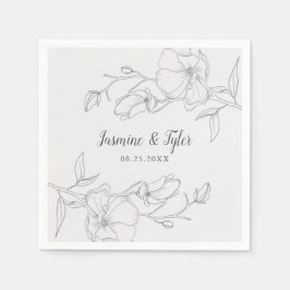 Guardanapo De Papel Casamento de Verão Rustic Magnolia Flores