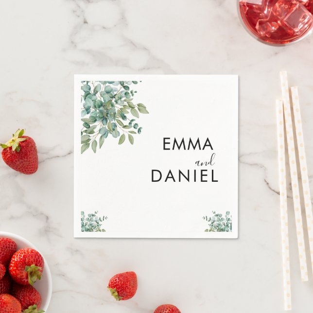Guardanapo De Papel casamento de verde eucalipto (Insitu)