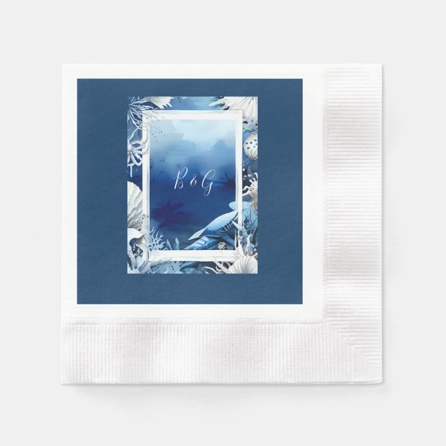 Guardanapo De Papel casamento de vibe na costa azul (Frente)