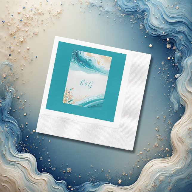 Guardanapo De Papel casamento de vibe na costa azul (Criador carregado)