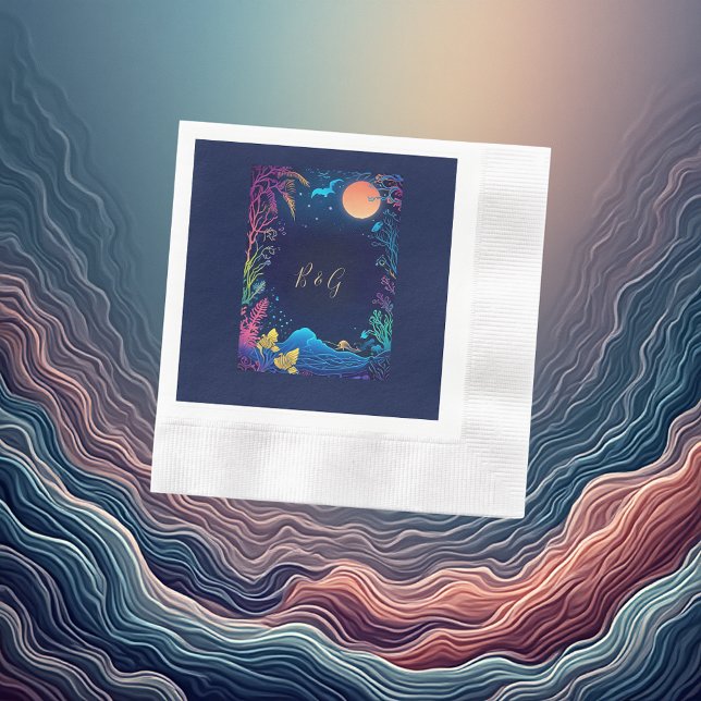 Guardanapo De Papel casamento de vibe na costa azul (Criador carregado)