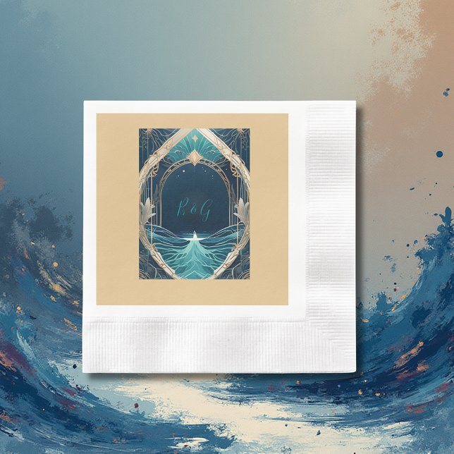 Guardanapo De Papel casamento de vibe na costa azul (Criador carregado)