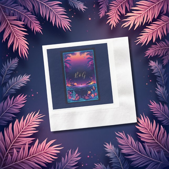 Guardanapo De Papel casamento de vibe na costa azul (Criador carregado)