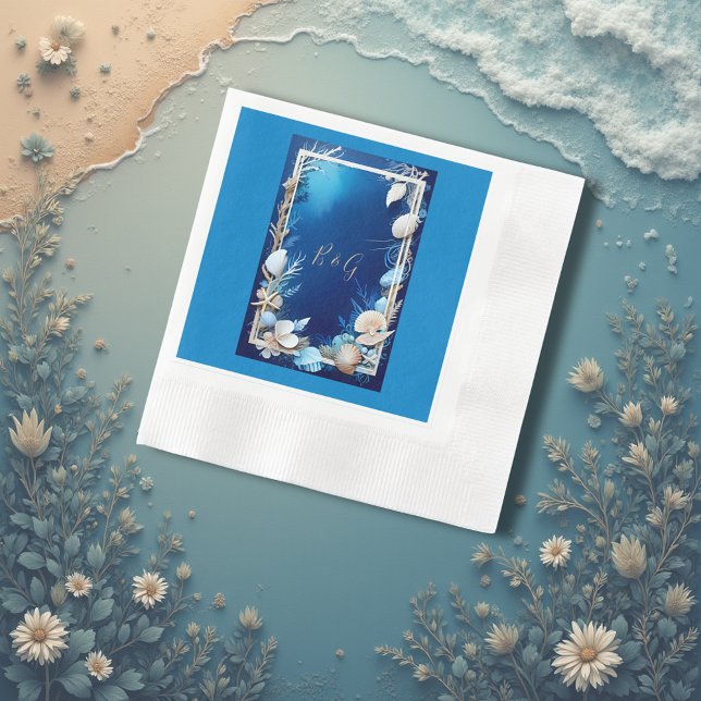 Guardanapo De Papel casamento de vibe na costa azul (Criador carregado)