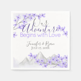 Guardanapo De Papel Casamento de Vista de Montanha Roxo Lilac