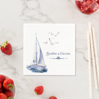 Guardanapo De Papel Casamento de Yacht à vela náutica