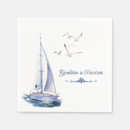 Guardanapo De Papel Casamento de Yacht à vela náutica