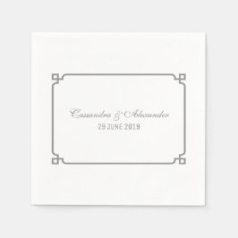 Guardanapo De Papel Casamento Deco Chic da cinza