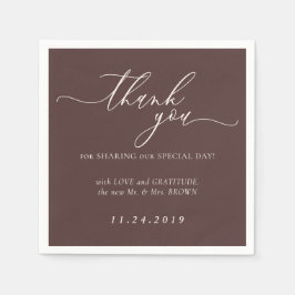 Guardanapo De Papel Casamento Decor Minimalista Marrom Chocolate