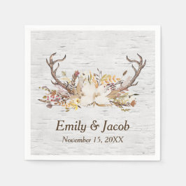 Guardanapo De Papel Casamento Deer Antlers no Birch