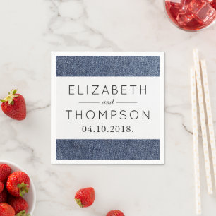 Guardanapo De Papel Casamento - Denim Lavado, Tecido, Têxtil - Azul