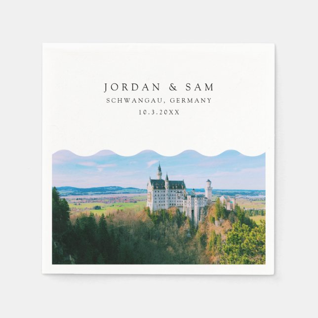 Guardanapo De Papel Casamento do Castelo Neuschwanstein Cocktail Napki (Frente)