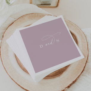 Guardanapo De Papel Casamento do Elegante Charm Lilac Pink Monograma