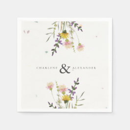 Guardanapo De Papel Casamento do Jardim dos Prados de Flores Selvagens