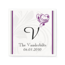 Casamento do Monograma de Rolagem Floral de Prata 