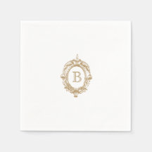 Casamento Dourado Antiquado Monograma Crest