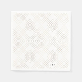 Guardanapo De Papel Casamento Dourado com a Elegância Branca Diamond G