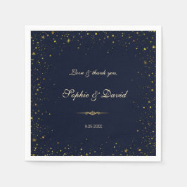 Guardanapo De Papel Casamento Dourado com Starry Night Whimsical