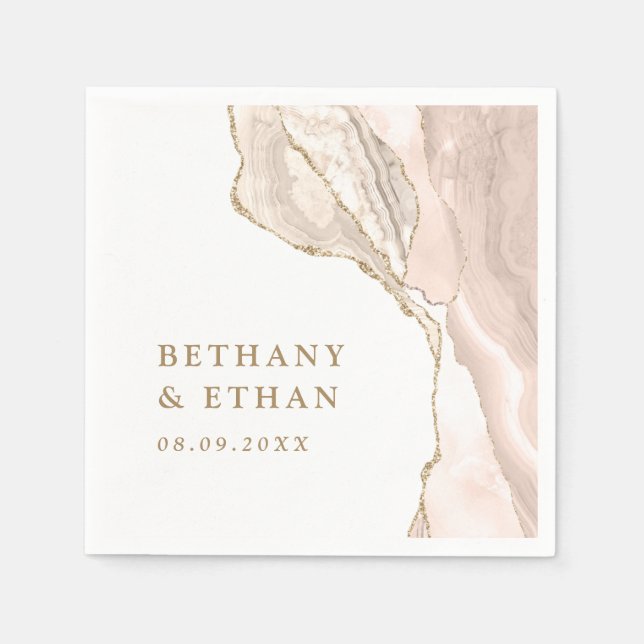 Guardanapo De Papel Casamento Dourado da Lei de Marfim (Frente)