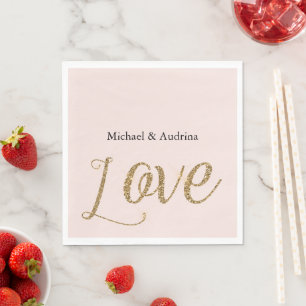 Guardanapo De Papel Casamento Dourado De Amor Com Largura