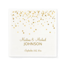 Casamento Dourado de Confetti Branco Elegante