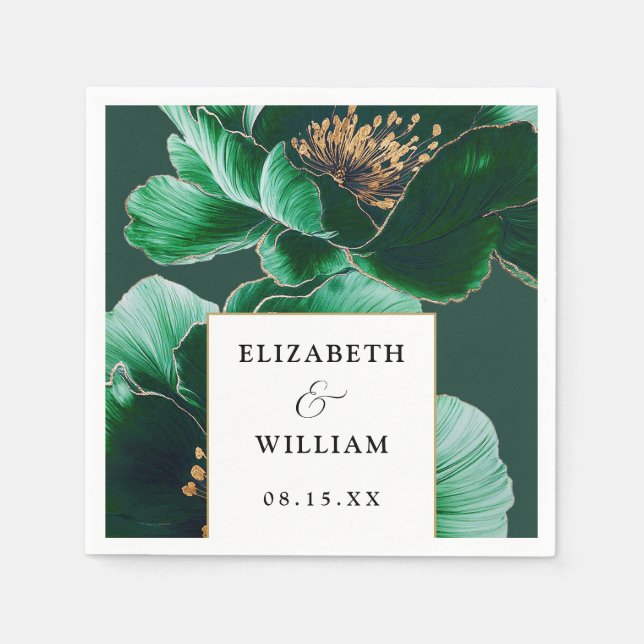 Guardanapo De Papel Casamento Dourado e Elegante Elegante Elegante Ele (Frente)