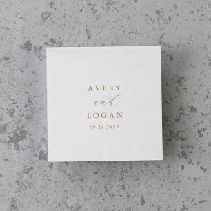 Guardanapo De Papel Casamento Dourado Elegante Napkins