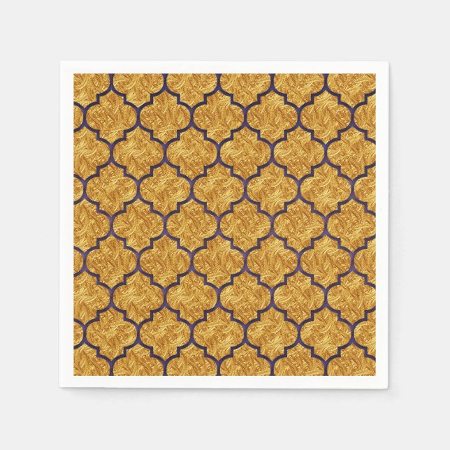 Guardanapo De Papel Casamento Dourado Elegante Real do Partido Indiano (Frente)