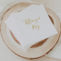 Casamento Dourado Elegante Simples Napkins