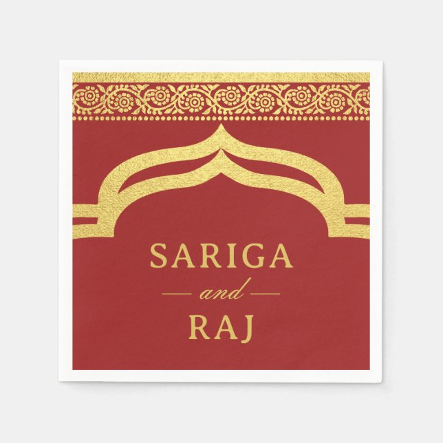 Guardanapo De Papel Casamento Dourado Marigold Flower Mundap Canopy Ar (Frente)