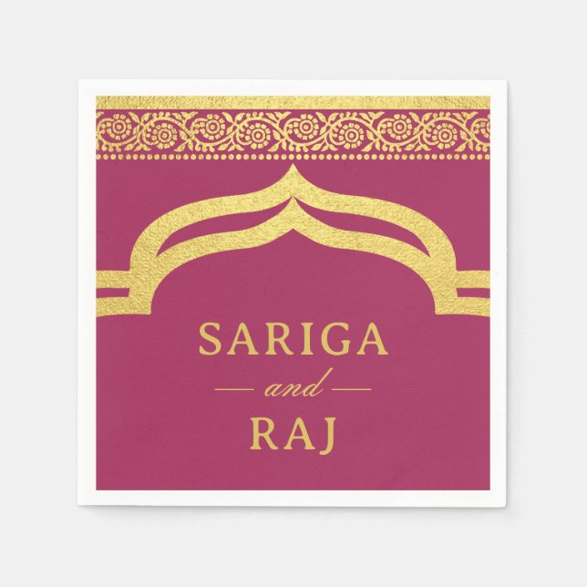 Guardanapo De Papel Casamento Dourado Marigold Flower Mundap Canopy Ar (Frente)