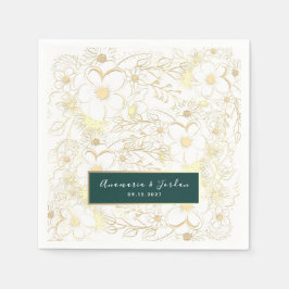 Guardanapo De Papel Casamento Dourado Personalizado Napkins