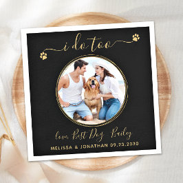 Guardanapo De Papel Casamento Dourado Preto Eu Faço Foto Personalizada