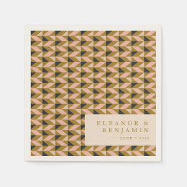 Guardanapo De Papel Casamento Dourado Rosa Art Deco Personalizado