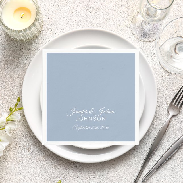 Guardanapo De Papel Casamento Dusty BLUE Personalizado (Criador carregado)