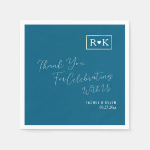Guardanapo De Papel Casamento Elegante Azul Romântico