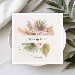 Guardanapo De Papel Casamento Elegante, Boho, Beige & Earth Tones