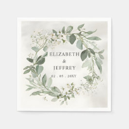 Guardanapo De Papel Casamento Elegante Boho Greenery Eucalyptus