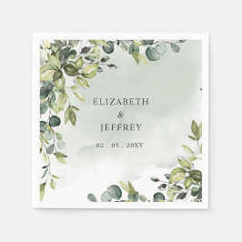 Guardanapo De Papel Casamento Elegante Boho Greenery Eucalyptus
