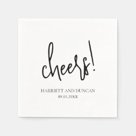 Guardanapo De Papel Casamento Elegante Branco e Negro eterno