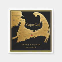 Casamento Elegante com Mapa de Cape Cod
