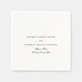 Guardanapo De Papel Casamento Elegante da Caligrafia Clássica Negra e 