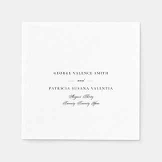 Guardanapo De Papel Casamento Elegante da Caligrafia Clássica Negra e 