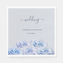 Guardanapo De Papel Casamento Elegante da Cinza Dusty Blue Lilac Rose 
