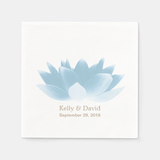 Guardanapo De Papel Casamento Elegante Da Flor De Lotus Azul Zazzle Com Br
