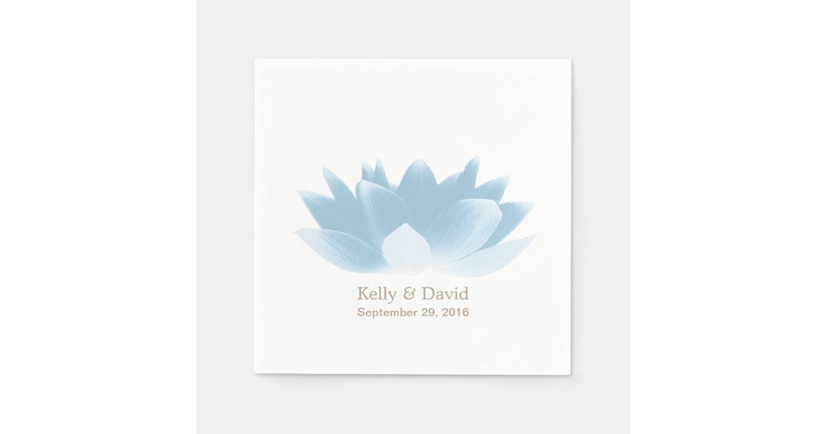 Guardanapo De Papel Casamento Elegante Da Flor De Lotus Azul Zazzle Com Br