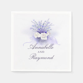 Guardanapo De Papel Casamento Elegante de Aquarela do Buquê Lavanda