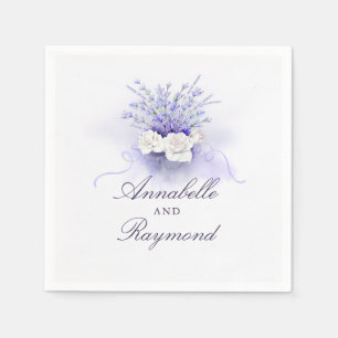 Guardanapo De Papel Casamento Elegante de Aquarela do Buquê Lavanda